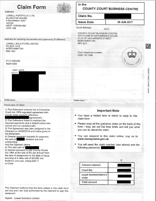 County Court Letter from Lowell Portfolio addressed to maiden name